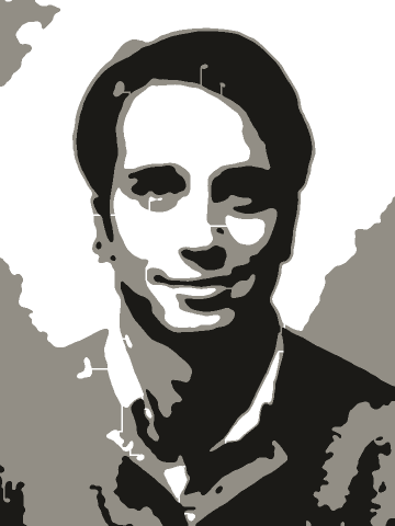 Portrait photo turned into a two-layer spray paint stencil